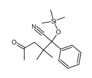 3,3-Dimethyl-5-oxo-2-phenyl-2-(trimethylsiloxy)hexannitril结构式