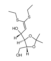 2-deoxy-4,5-O-isopropylidene-D-lyxo-hex-1-enose diethyl dithioacetal Structure