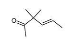 3,3-dimethyl-hex-4t-en-2-one结构式