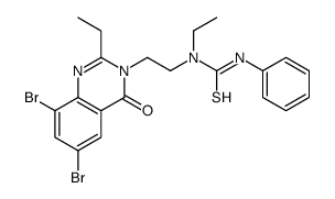 1-[2-(6,8-dibromo-2-ethyl-4-oxoquinazolin-3-yl)ethyl]-1-ethyl-3-phenylthiourea Structure