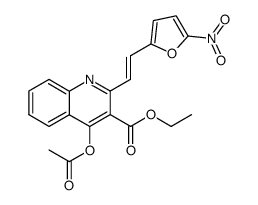 4-Acetoxy-2-[(E)-2-(5-nitro-furan-2-yl)-vinyl]-quinoline-3-carboxylic acid ethyl ester Structure