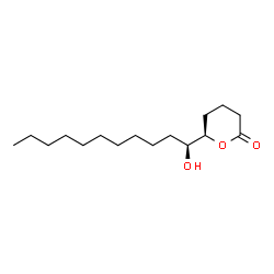 (6S)-Tetrahydro-6-[(R)-1-hydroxyundecyl]-2H-pyran-2-one Structure