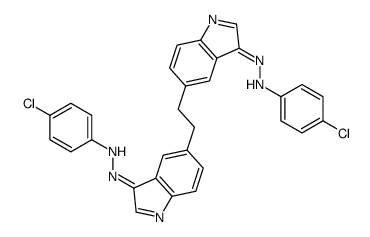 4-chloro-N-[[5-[2-[3-[(4-chlorophenyl)hydrazinylidene]indol-5-yl]ethyl]indol-3-ylidene]amino]aniline Structure