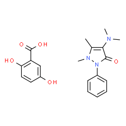 2,5-dihydroxybenzoic acid, compound with 4-(dimethylamino)-1,2-dihydro-1,5-dimethyl-2-phenyl-3H-pyrazol-3-one (1:1)结构式