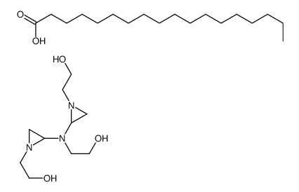 2-[2-[2-hydroxyethyl-[1-(2-hydroxyethyl)aziridin-2-yl]amino]aziridin-1-yl]ethanol,octadecanoic acid Structure