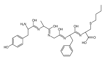 tyrosyl-alanylglycyl-phenylalanyl-cysteine S-butyl ester结构式