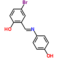 4-Bromo-2-{(E)-[(4-hydroxyphenyl)imino]methyl}phenol结构式