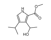 3-(1-hydroxy-ethyl)-4-isopropyl-pyrrole-2-carboxylic acid methyl ester结构式