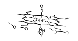 nitrosyl(protoporphyrin IX dimethyl esterato)iron(II) tetrazolate complex Structure