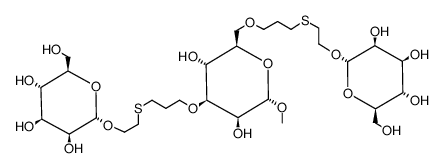 methyl 3,6-di-O-(6-[α-D-mannopyranosyloxy]-4-thiahexyl)-α-D-mannopyranoside结构式