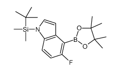 1-(叔丁基二甲基)-5-氟-4-(4,4,5,5-四甲基-1,3,2-二氧硼杂环戊烷-2-基)-1H-吲哚结构式