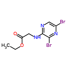 Ethyl N-(3,5-dibromo-2-pyrazinyl)glycinate结构式