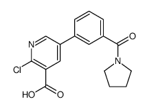 2-chloro-5-[3-(pyrrolidine-1-carbonyl)phenyl]pyridine-3-carboxylic acid Structure