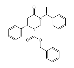 (1'S,6S)-1-(benzyloxycarbonyl)-3-(1'-phenyleth-1'-yl)-6-phenylperihydropyrimidin-4-one Structure