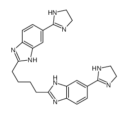 6-(4,5-dihydro-1H-imidazol-2-yl)-2-[4-[6-(4,5-dihydro-1H-imidazol-2-yl)-1H-benzimidazol-2-yl]butyl]-1H-benzimidazole Structure