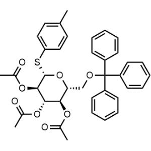 (2S,3R,4S,5R,6R)-2-(对甲苯硫基)-6-((三丁氧基)甲基)四氢-2H-吡喃-3,4,5-三乙酸三酯结构式