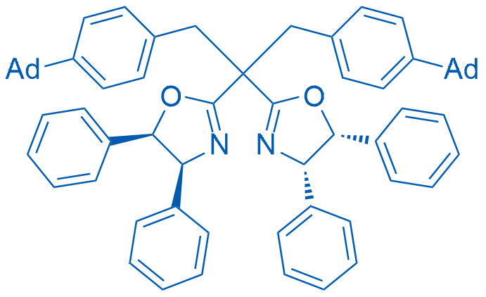 (4S,4'S,5R,5'R)-2,2'-(1,3-Bis(4-(adamantan-1-yl)phenyl)propane-2,2-diyl)bis(4,5-diphenyl-4,5-dihydrooxazole) structure