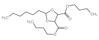 1,3-Dioxolane-4,5-dicarboxylicacid, 2-hexyl-, 4,5-dibutyl ester Structure