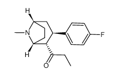 (1R)-2β-(1-propanoyl)-3α-(4-fluorophenyl)-8-methyl-8-azabicyclo[3.2.1]octane结构式