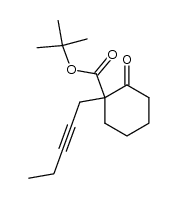 tert-butyl 2-oxo-1-(pent-2-yn-1-yl)cyclohexanecarboxylate结构式