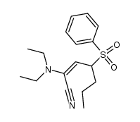 (E)-2-(diethylamino)-4-(phenylsulfonyl)hept-2-enenitrile结构式