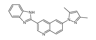 3-(1H-benzimidazol-2-yl)-6-(3,5-dimethylpyrazol-1-yl)quinoline结构式