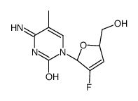 4-amino-1-[(2R,5S)-3-fluoro-5-(hydroxymethyl)-2,5-dihydrofuran-2-yl]-5-methylpyrimidin-2-one Structure