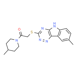 Piperidine, 4-methyl-1-[[(8-methyl-2H-1,2,4-triazino[5,6-b]indol-3-yl)thio]acetyl]- (9CI)结构式