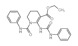 ethyl 1-(phenylcarbamoyl)-2-(phenylcarbamoylamino)-5,6-dihydro-4H-pyridine-3-carboxylate structure