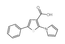 5-phenyl-2-(1H-pyrrol-1-yl)thiophene-3-carboxylic acid (en)3-Thiophenecarboxylic acid, 5-phenyl-2-(1H-pyrrol-1-yl)- (en) Structure