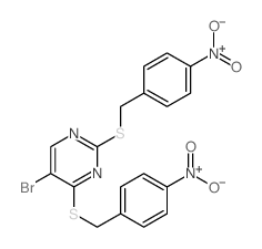 5-bromo-2,4-bis[(4-nitrophenyl)methylsulfanyl]pyrimidine structure