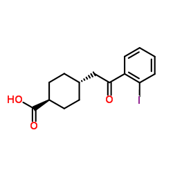 trans-4-[2-(2-Iodophenyl)-2-oxoethyl]cyclohexanecarboxylic acid Structure