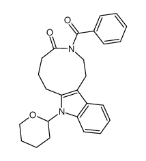 3-benzoyl-4-oxo-8-(2-tetrahydropyranyl)-1,2,3,4,5,6,7,8-octahydroazonino<5,4-b>indole Structure