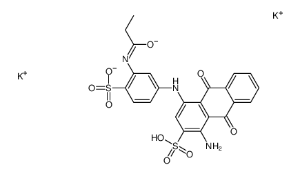 dipotassium 1-amino-9,10-dihydro-9,10-dioxo-4-[[3-[(1-oxopropyl)amino]-4-sulphonatophenyl]amino]anthracene-2-sulphonate picture