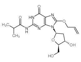 8-allyloxy-n2-isobutyryl-2'-deoxyguanosine结构式