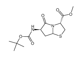 6-tert-butoxycarbonylamino-5-oxo-hexahydro-pyrrolo[2,1-b]thiazole-3-carboxylic acid methyl ester Structure