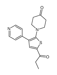 1-(5-propanoyl-3-pyridin-4-ylthiophen-2-yl)piperidin-4-one Structure