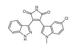 3-(5-chloro-1-methyl-1H-indol-3-yl)-4-(1H-indazol-3-yl)-pyrrole-2,5-dione Structure