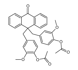 10,10-bis(4-acetoxy-3-methoxyphenylmethyl)-9(10H)anthracenone结构式