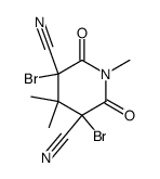 3,5-dibromo-1,4,4-trimethyl-2,6-dioxo-piperidine-3,5-dicarbonitrile结构式