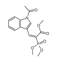 (E)-3-(1-Acetyl-1H-indol-3-yl)-2-(dimethoxy-phosphoryl)-acrylic acid methyl ester Structure