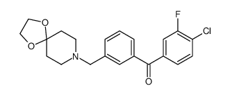 4-CHLORO-3'-[8-(1,4-DIOXA-8-AZASPIRO[4.5]DECYL)METHYL]-3-FLUOROBENZOPHENONE Structure