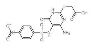 2-[[4-amino-5-[(4-nitrophenyl)sulfonylamino]-6-oxo-3H-pyrimidin-2-yl]sulfanyl]acetic acid structure