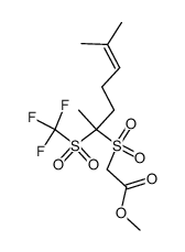 methyl 2-((6-methyl-2-((trifluoromethyl)sulfonyl)hept-5-en-2-yl)sulfonyl)acetate结构式