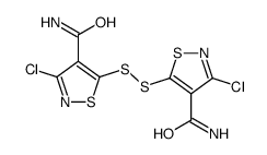 5-[(4-carbamoyl-3-chloro-1,2-thiazol-5-yl)disulfanyl]-3-chloro-1,2-thiazole-4-carboxamide结构式