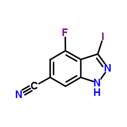 6-Cyano-4-fluoro-3-iodo (1H)indazole structure