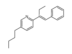 2-(1-ethyl-2-phenyl-vinyl)-5-butyl-pyridine结构式