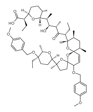 21-epi-20,28-bis-O-(4-methoxybenzyl)salinomycin结构式