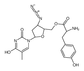 [(2S,3S,5R)-3-azido-5-(5-methyl-2,4-dioxopyrimidin-1-yl)oxolan-2-yl]methyl (2S)-2-amino-3-(4-hydroxyphenyl)propanoate Structure