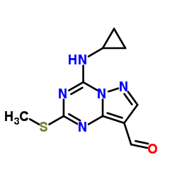 4-(Cyclopropylamino)-2-(methylsulfanyl)pyrazolo[1,5-a][1,3,5]triazine-8-carbaldehyde Structure